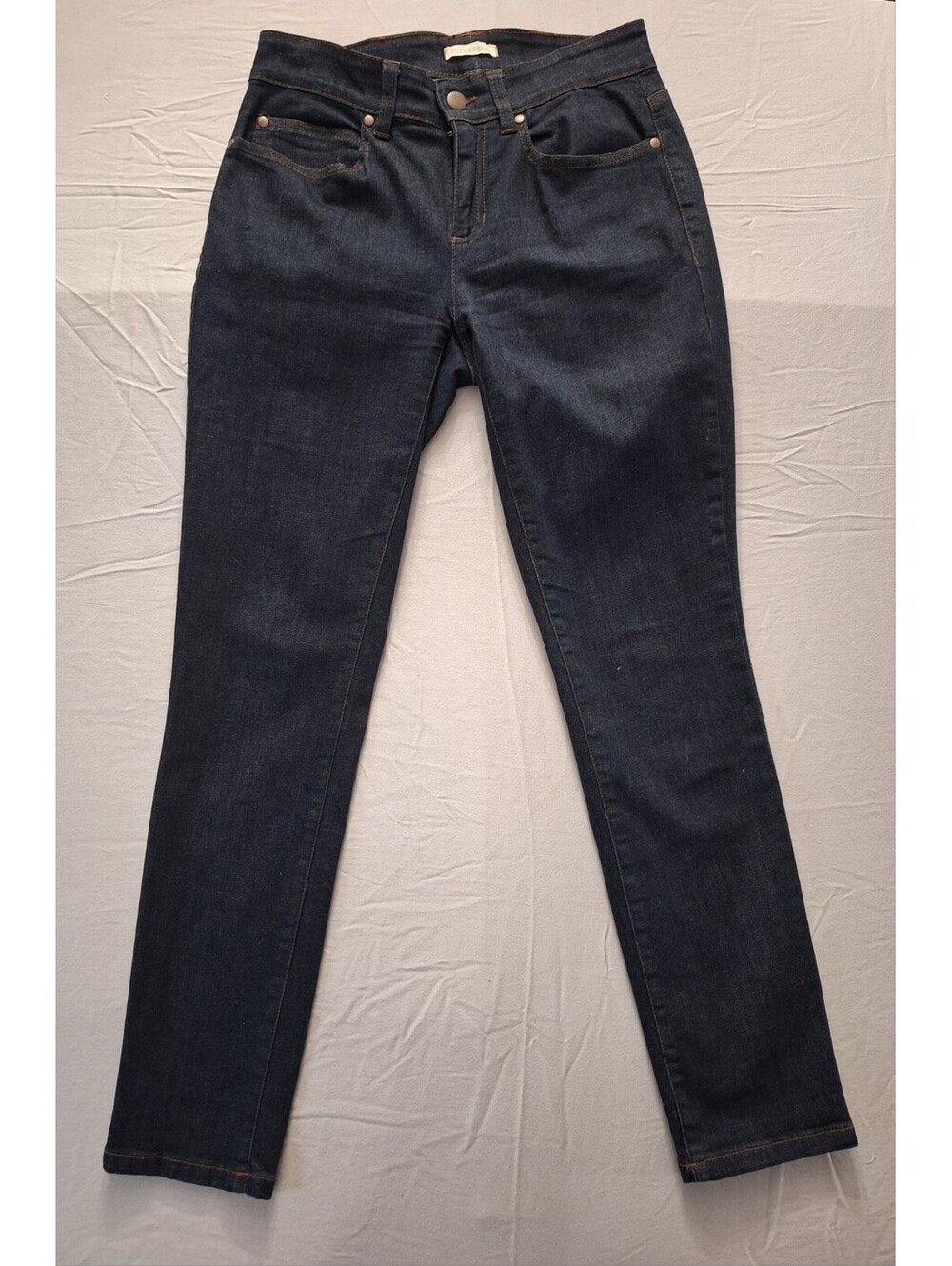 Eileen Fisher Jeans Size 2 Organic Cotton Stretch Blue Dark Wash Slim Skinny